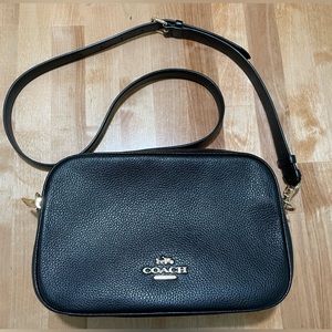 Coach Pebbled Leather Jes Crossbody In Black